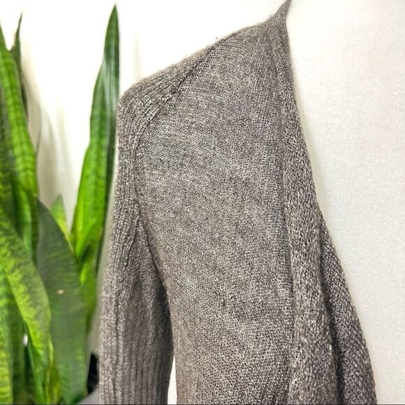 HELMUT LANG Medium Alpaca Silk Blend Gray Taupe Open Cardigan - Picture 3 of 12